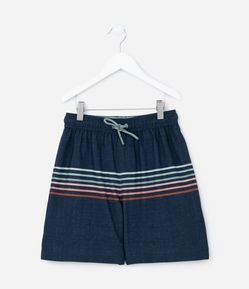 Bermuda Infantil em Microfibra com Listras - Tam 5 a 14 Anos