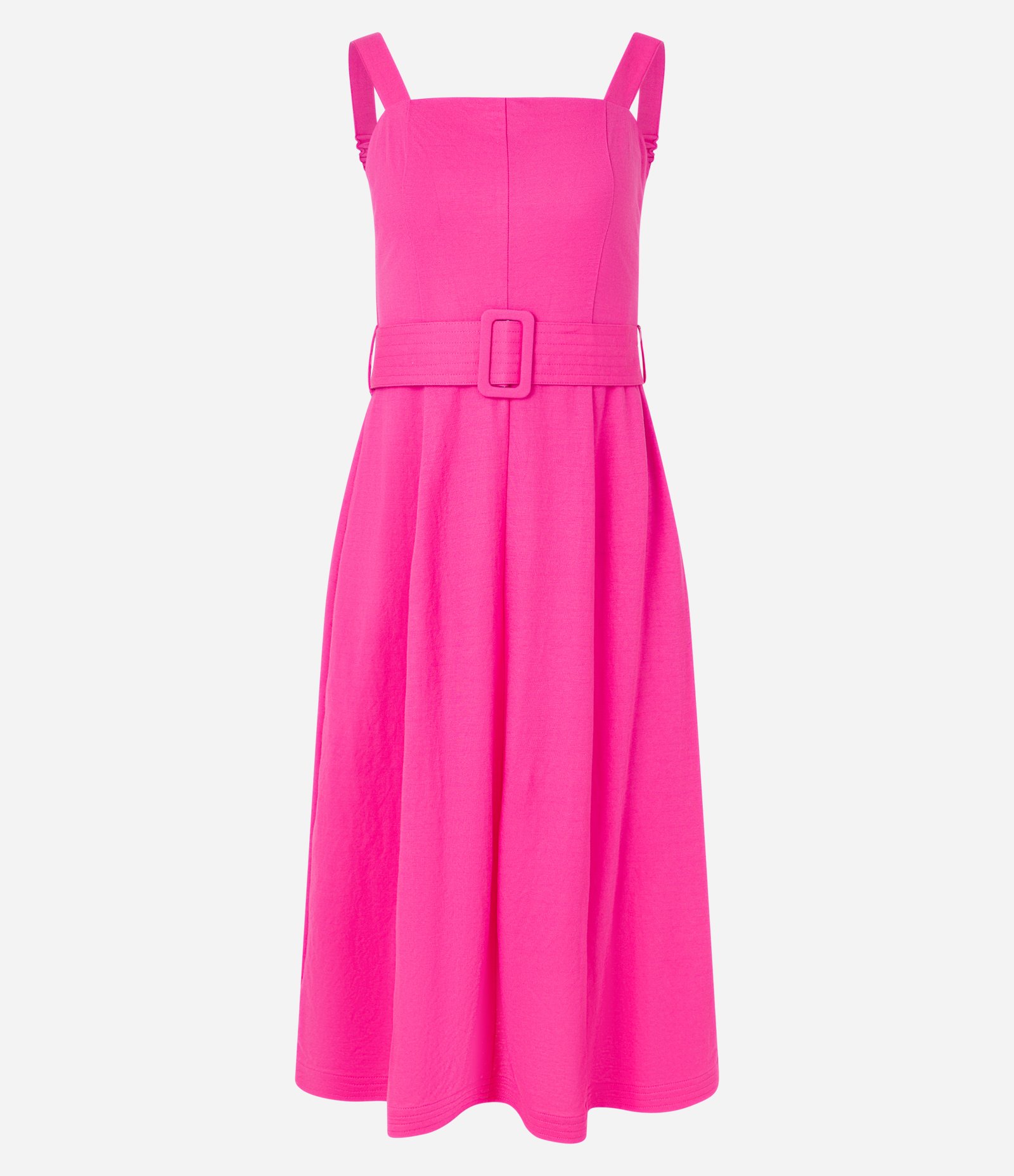 Vestido em Piquet com Alça e Cinto Pespontado de Fivela Rosa 5