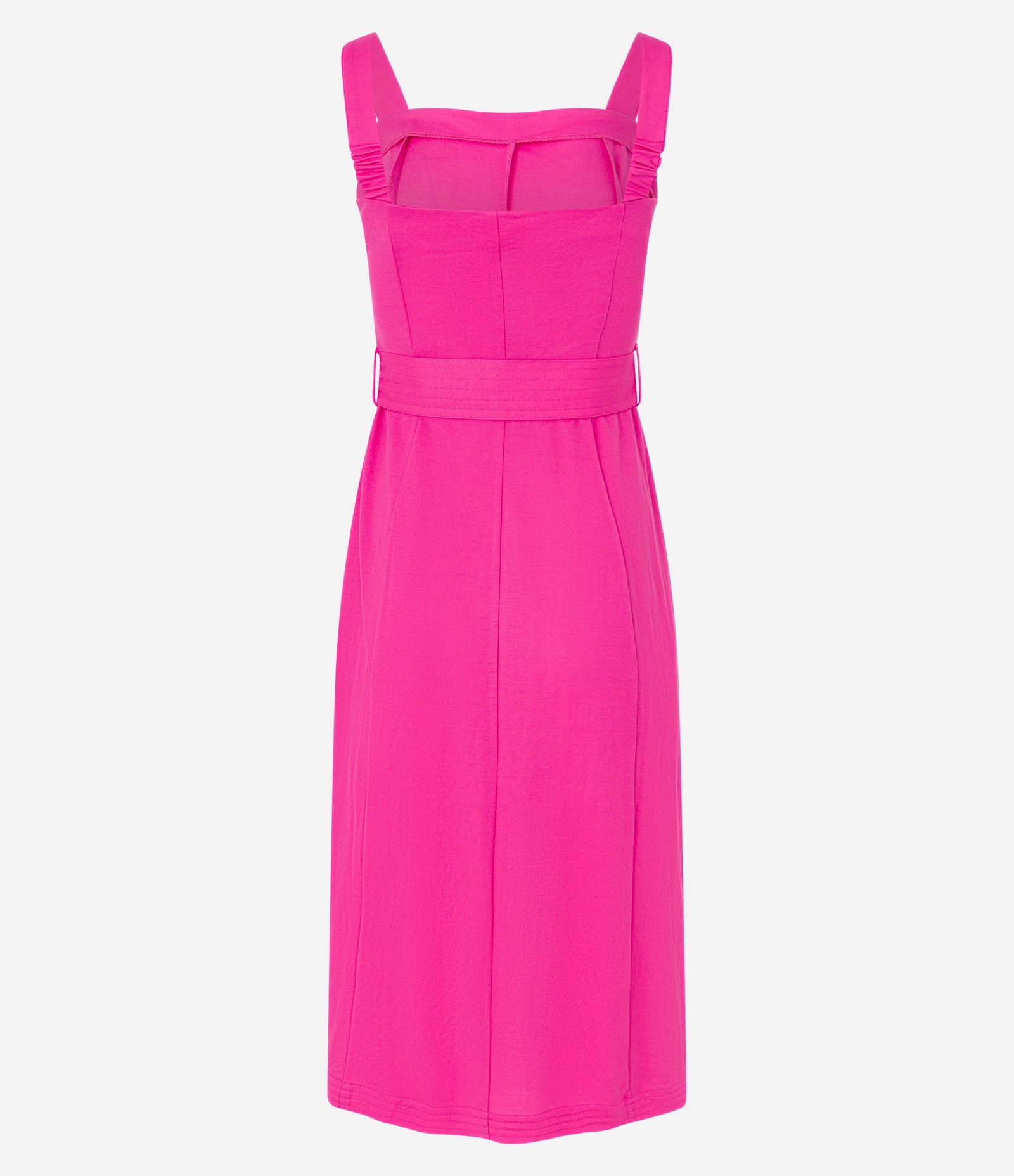 Vestido em Piquet com Alça e Cinto Pespontado de Fivela Rosa 6