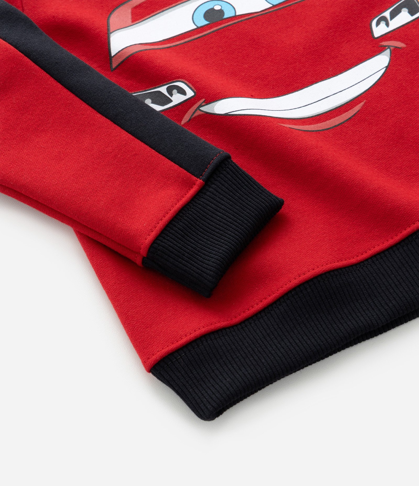 Conjunto Infantil em Moletom Quentinho com Estampa Relâmpago McQueen - Tam 2 a 5 anos Preto/Vermelho 11