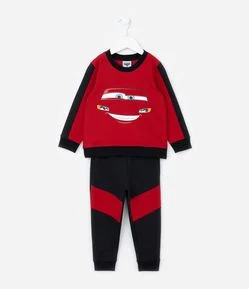 Conjunto Infantil em Moletom Quentinho com Estampa Relâmpago McQueen - Tam 2 a 5 anos