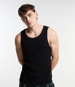 Blusa Regata de Pijama com Gola Redonda e Textura Canelada