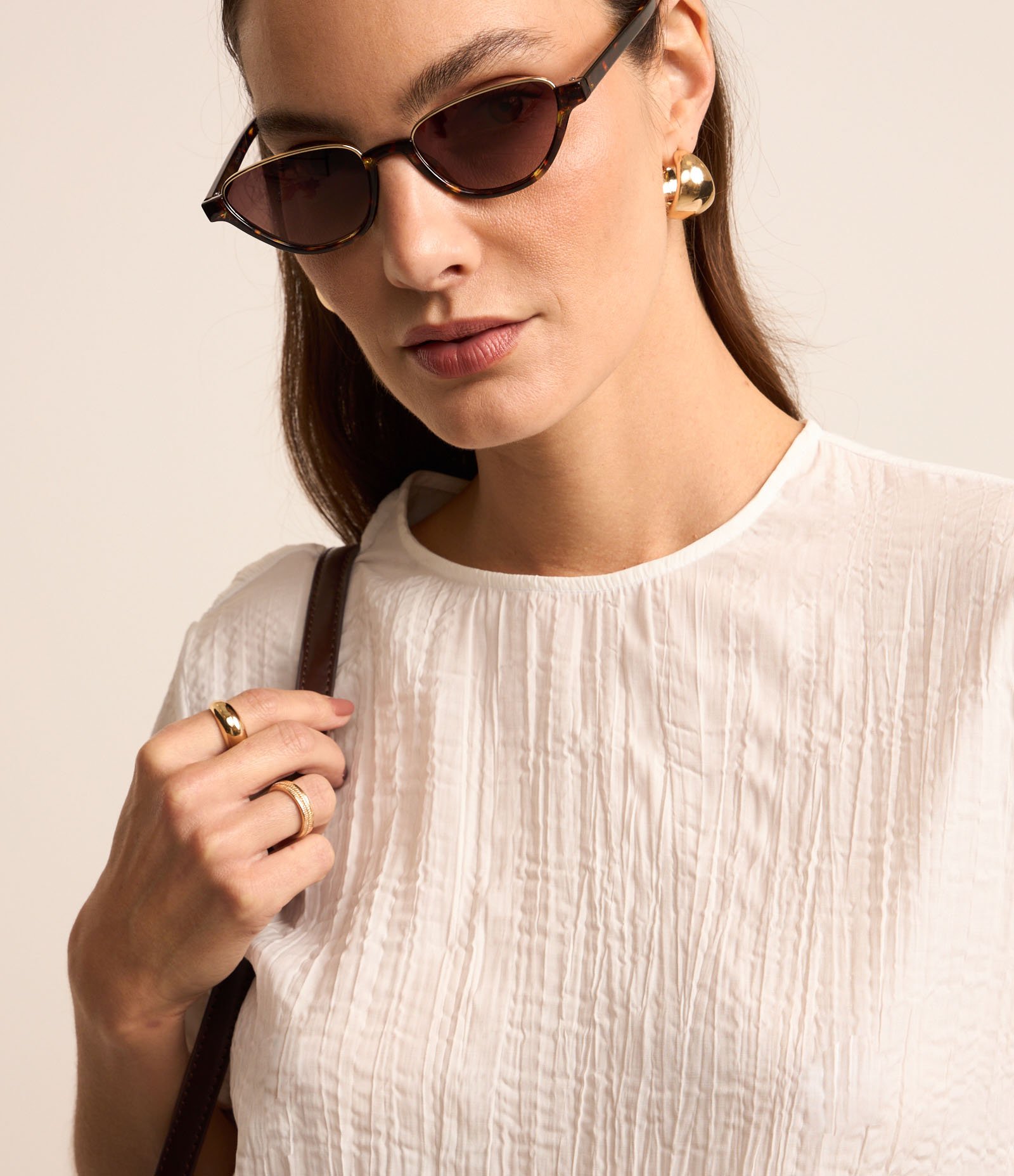 Blusa Acetinada com Efeito Airflow Branco Neve 3