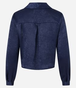 Camisa em Tecido Acetinado com Texturas