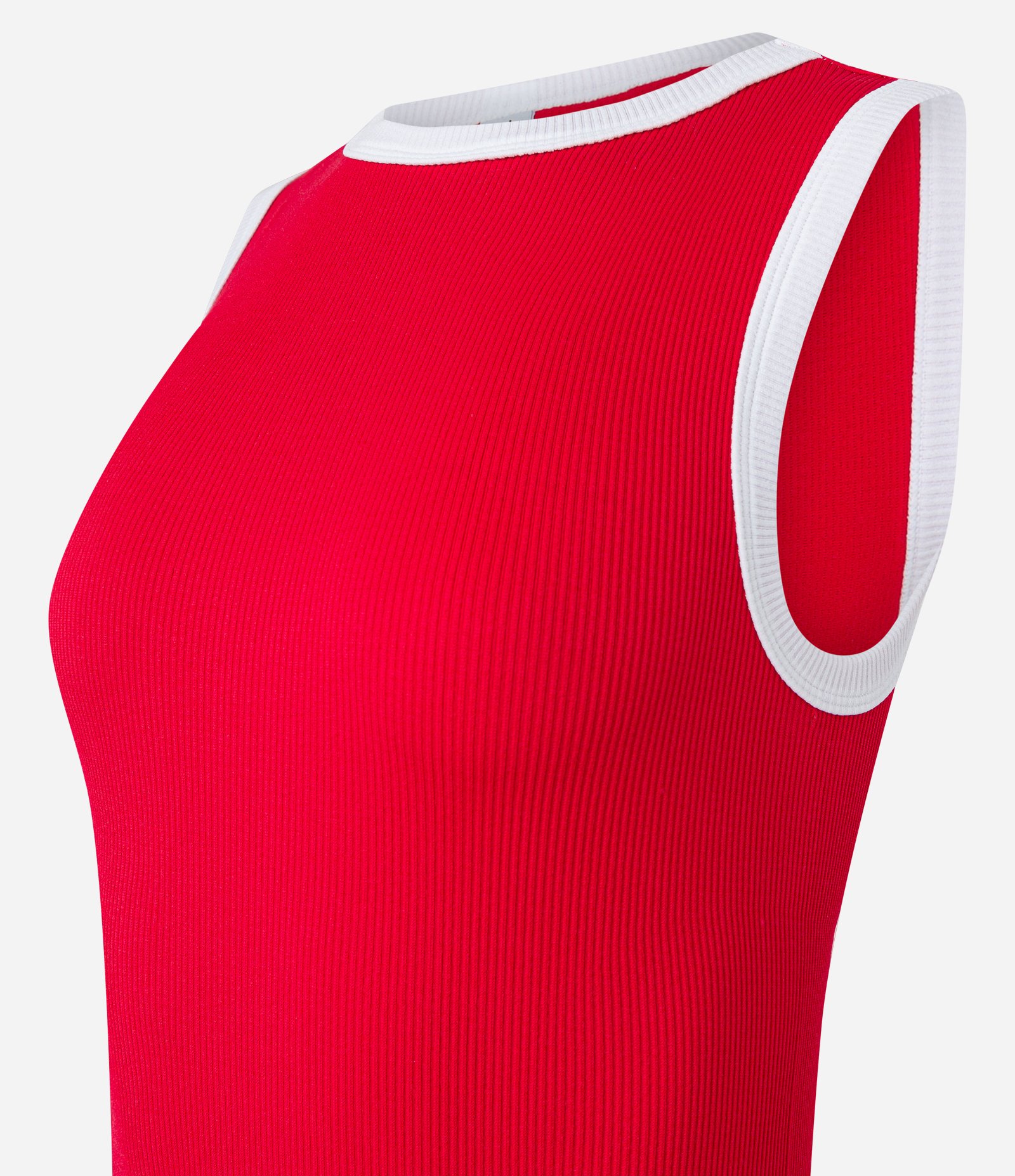 Body sem Manga em Poliamida Seamless e Detalhe Contrastante Vermelho 7