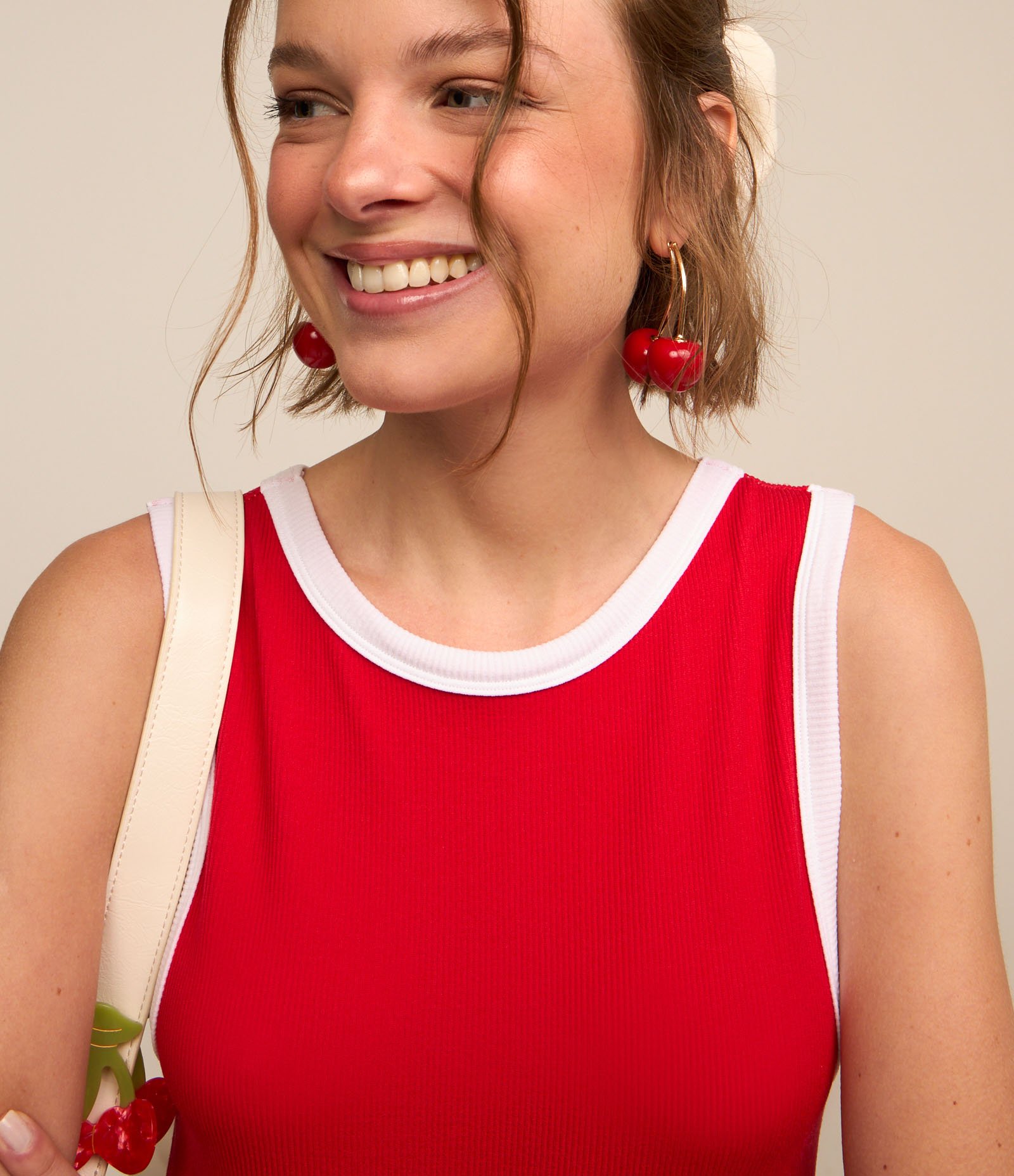 Body sem Manga em Poliamida Seamless e Detalhe Contrastante Vermelho 5