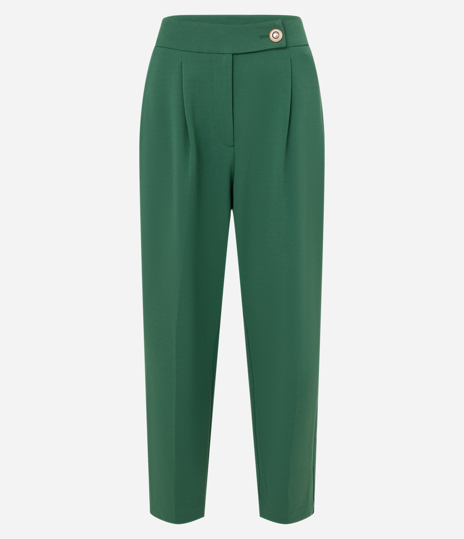 Calça Cenoura em Crepe com Pregas Verde 4