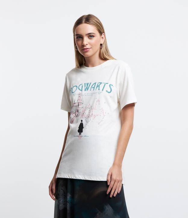 Camiseta Alongada em Algodão com Estampa Harry Potter