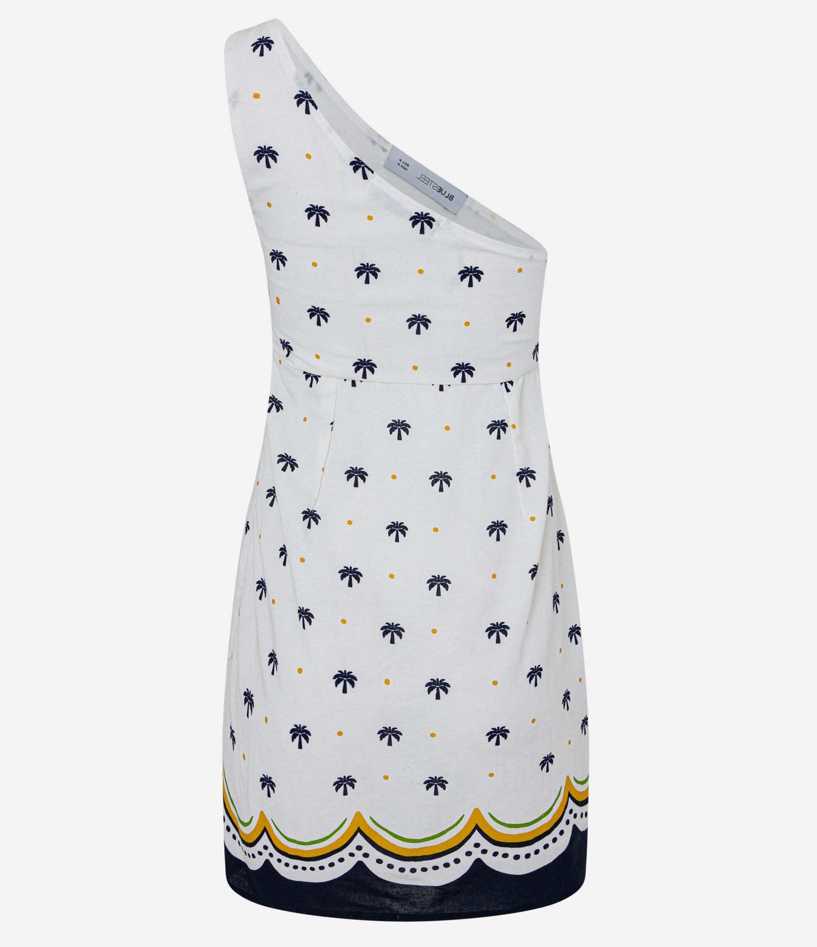 Vestido Curto em Viscose e Linho com Bordado Tropical Branco 5