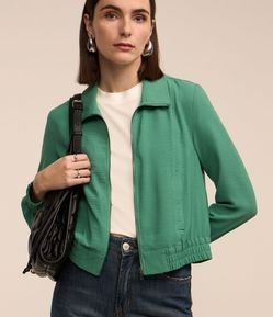 Jaqueta Bomber em Airflow com Punho e Barra Elasticos