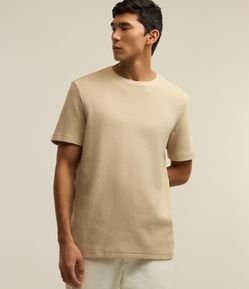Camiseta em Algodão com Texturas