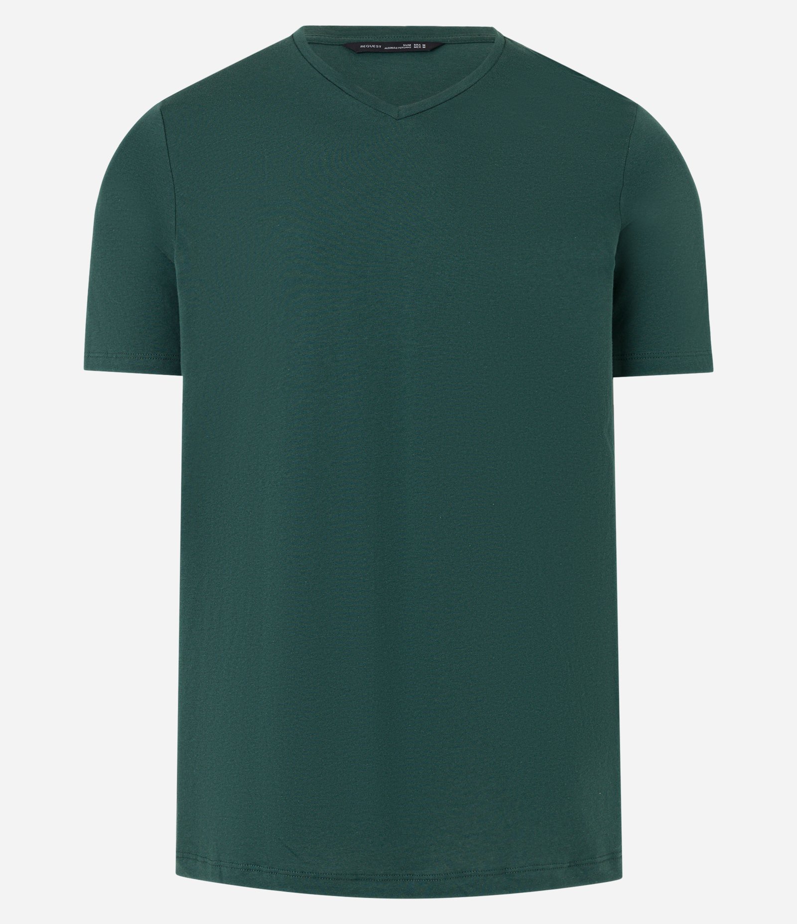 Camiseta Slim em Algodão Peruano com Gola V Verde 4