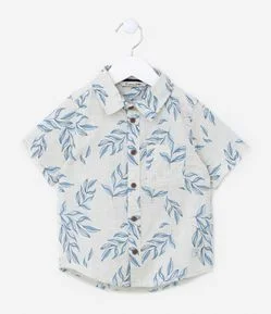 Camisa Infantil com Estampa Folhagens - Tam 1 a 5 Anos