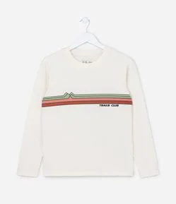 Camiseta Infantil com Lettering Trails Club - Tam 5 a 14 Anos