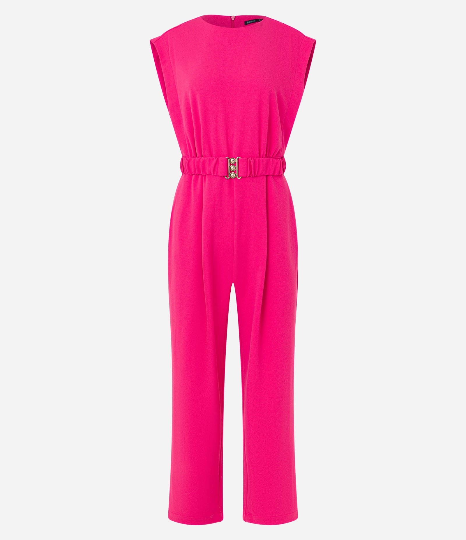 Macacão em Crepe com Fechamento em Zíper nas Costas e Cinto Rosa 6