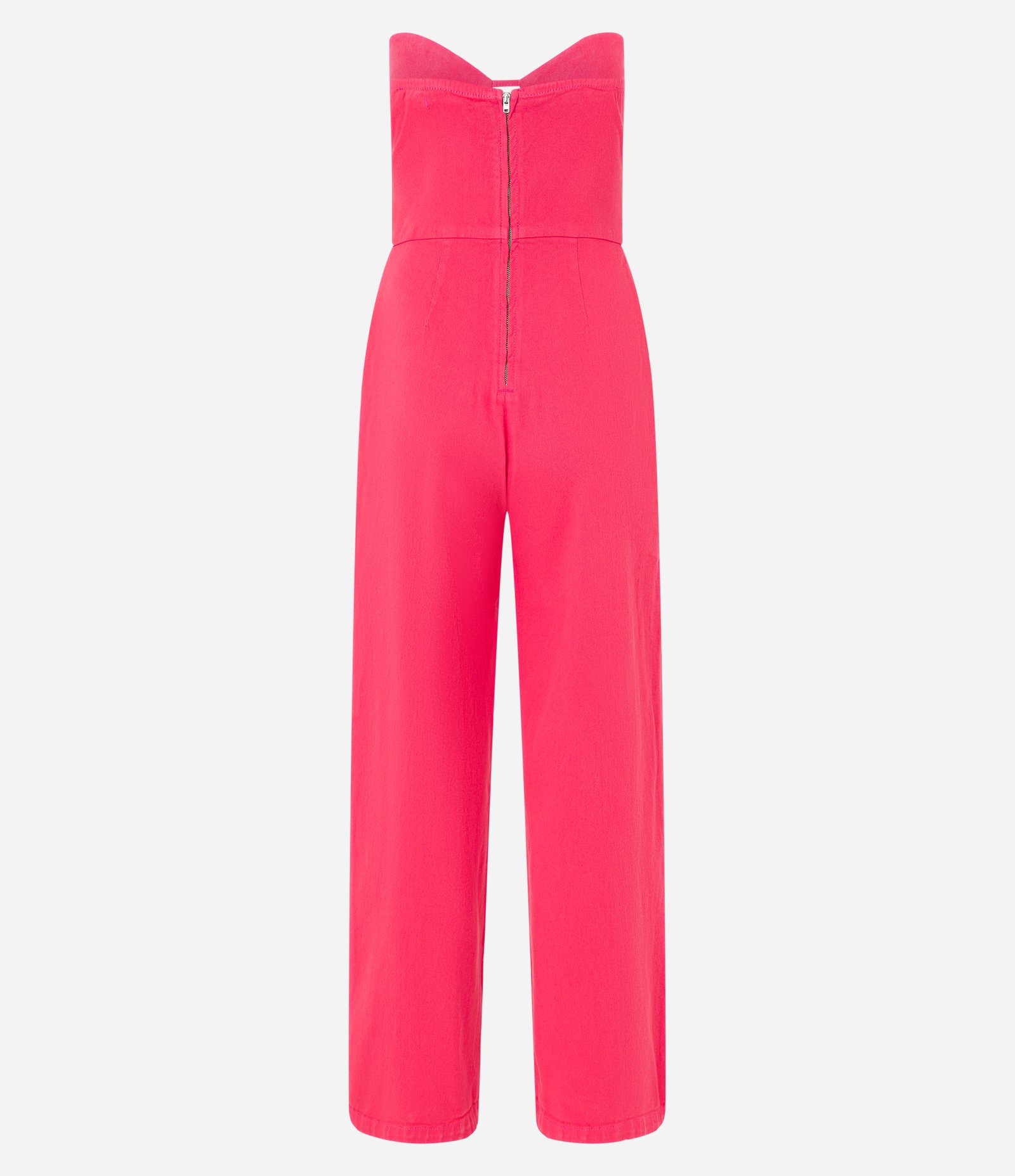 Macacão Tomara Que Caia em Sarja com Vazado Rosa 6