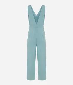 Macacão Pantalona em Viscose com Decote Transpassado