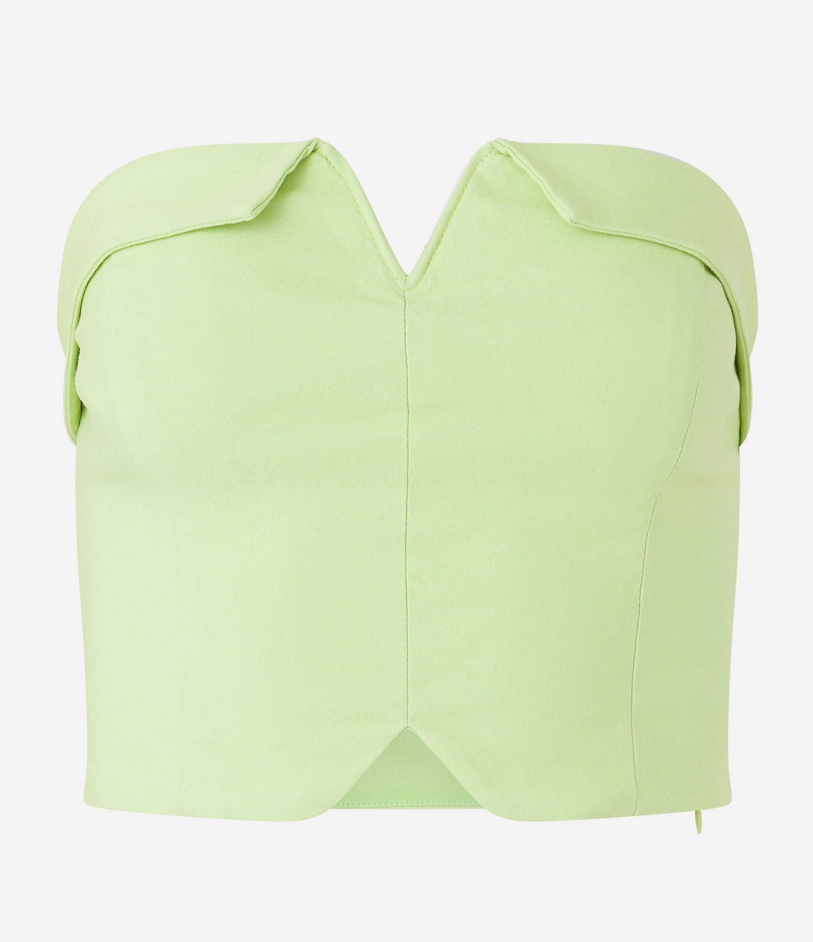 Blusa Cropped em Bengaline com Decote Viradinho Verde 5