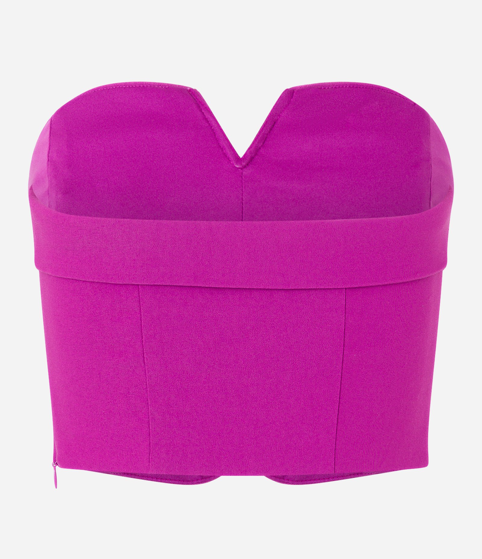 Blusa Cropped em Bengaline com Decote Viradinho Rosa 6