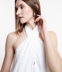 Blusa Frente Única em Viscose Franzida com Transpasse