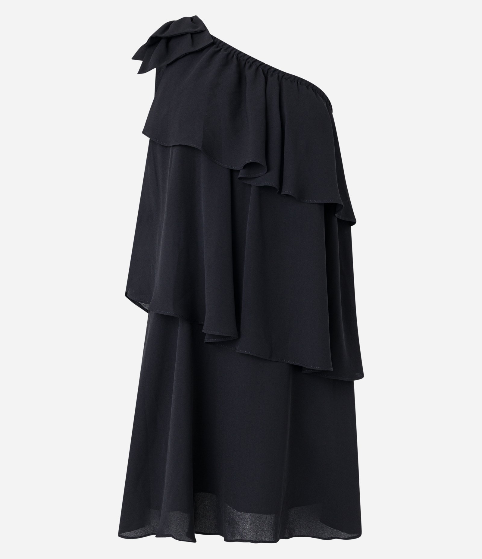 Vestido Ombro Só em Chiffon com Babados 8