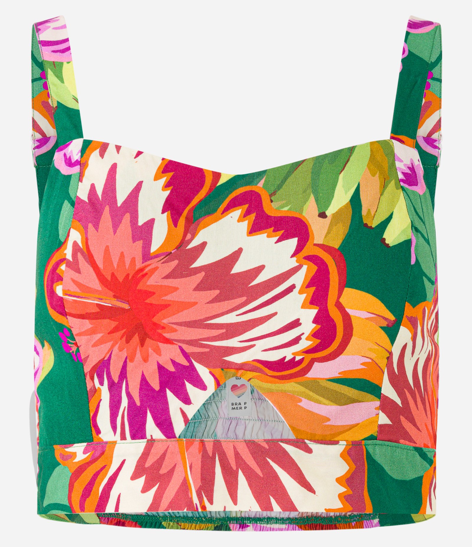 Blusa de Alça em Viscose com Estampa Floral e Lastex nas Costas Verde 5