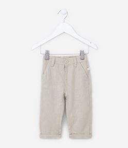 Calça Infantil em Sarja com Barra Dobradinha - Tam 0 a 18 meses