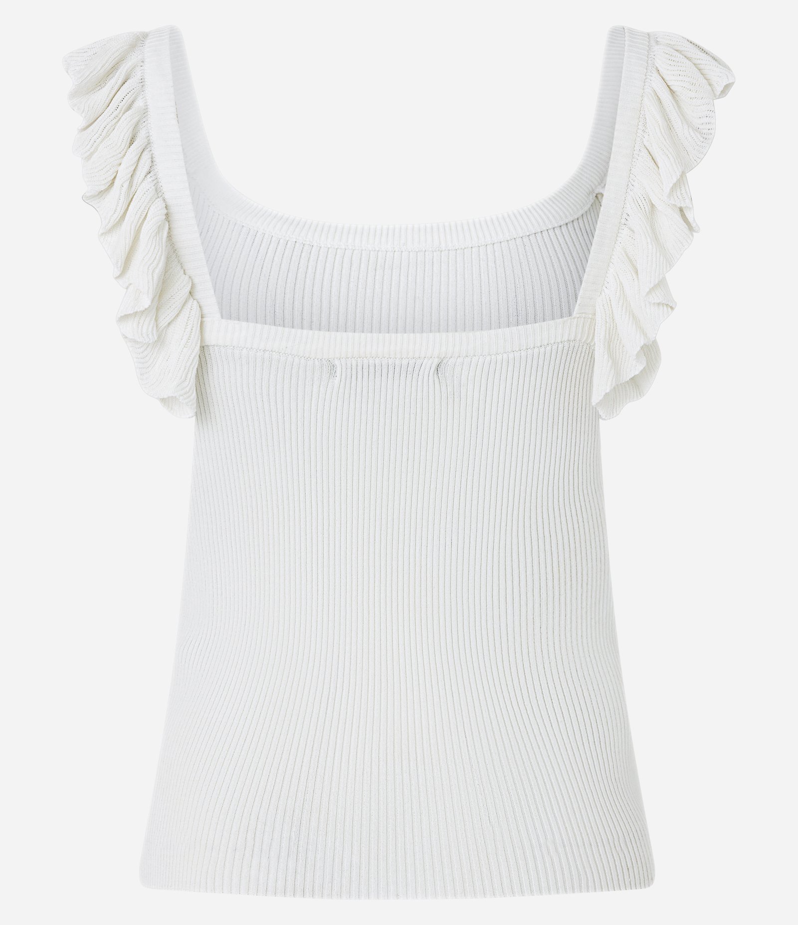 Blusa em Tricô com Babadinhos nas Alças Branco Neve 9