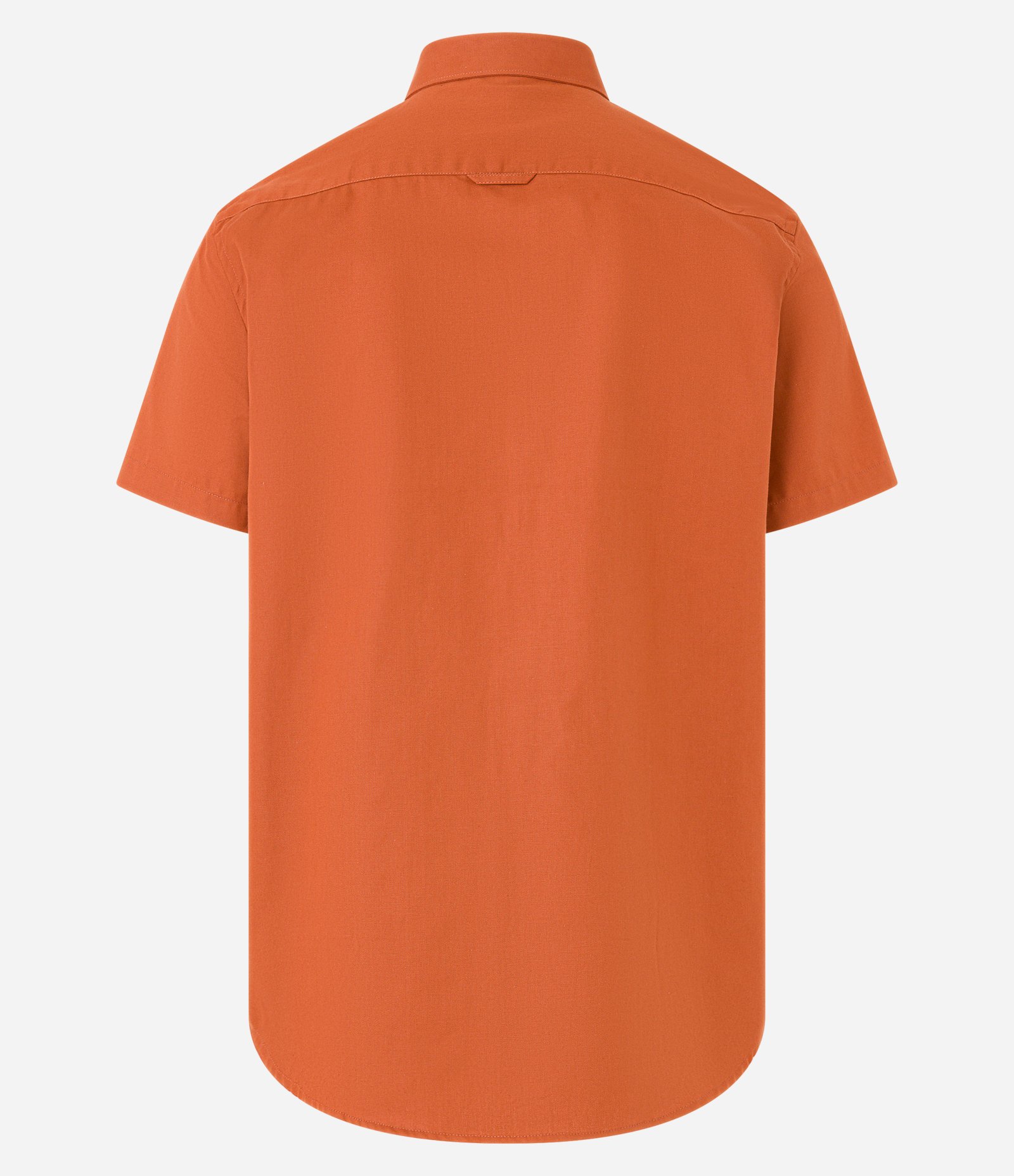 Camisa Comfort em Oxford com Gola Colarinho e Manga Curta Laranja 6