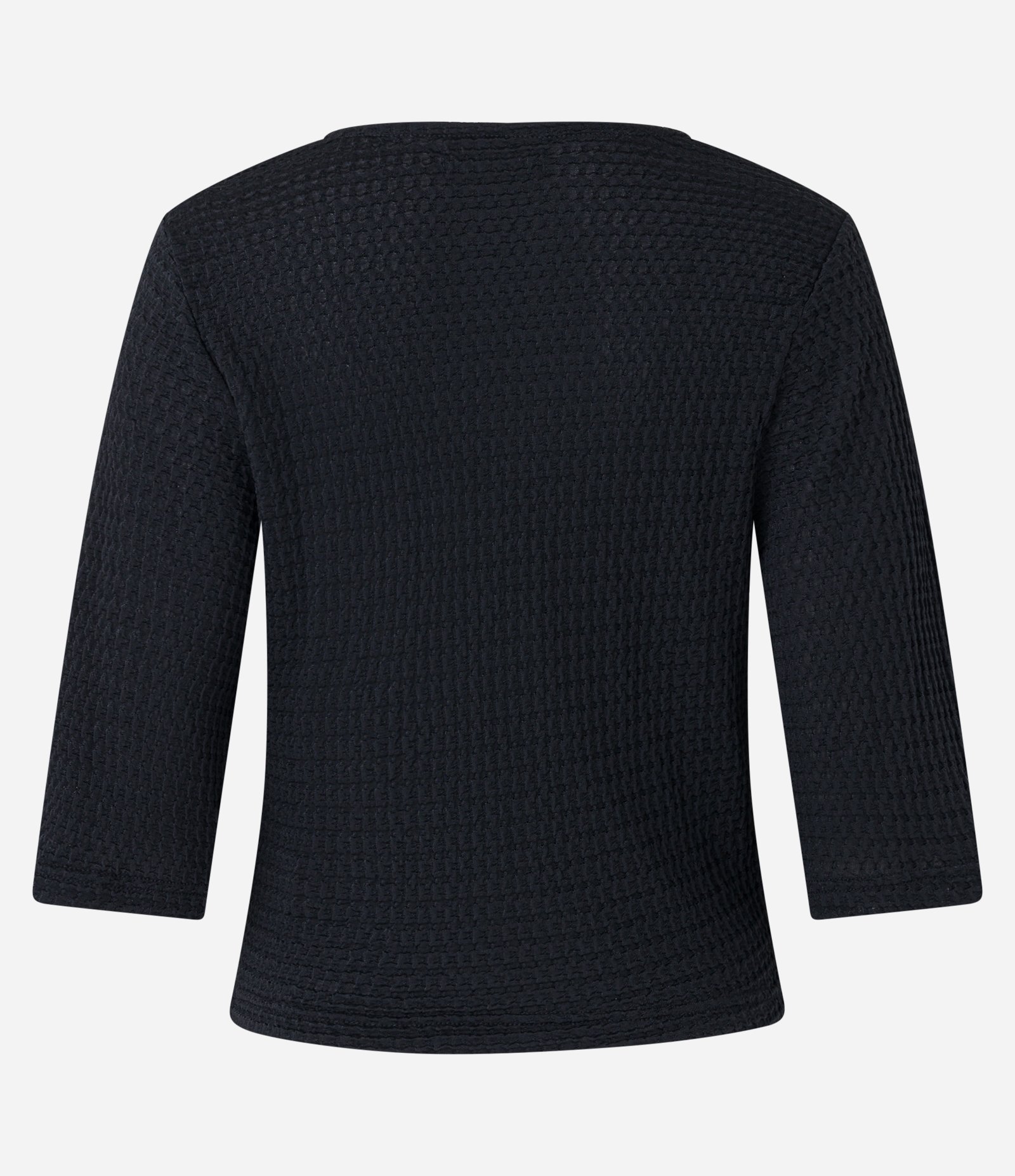 Blusa em Poliamida Texturizada com Recorte Franzido Preto 8