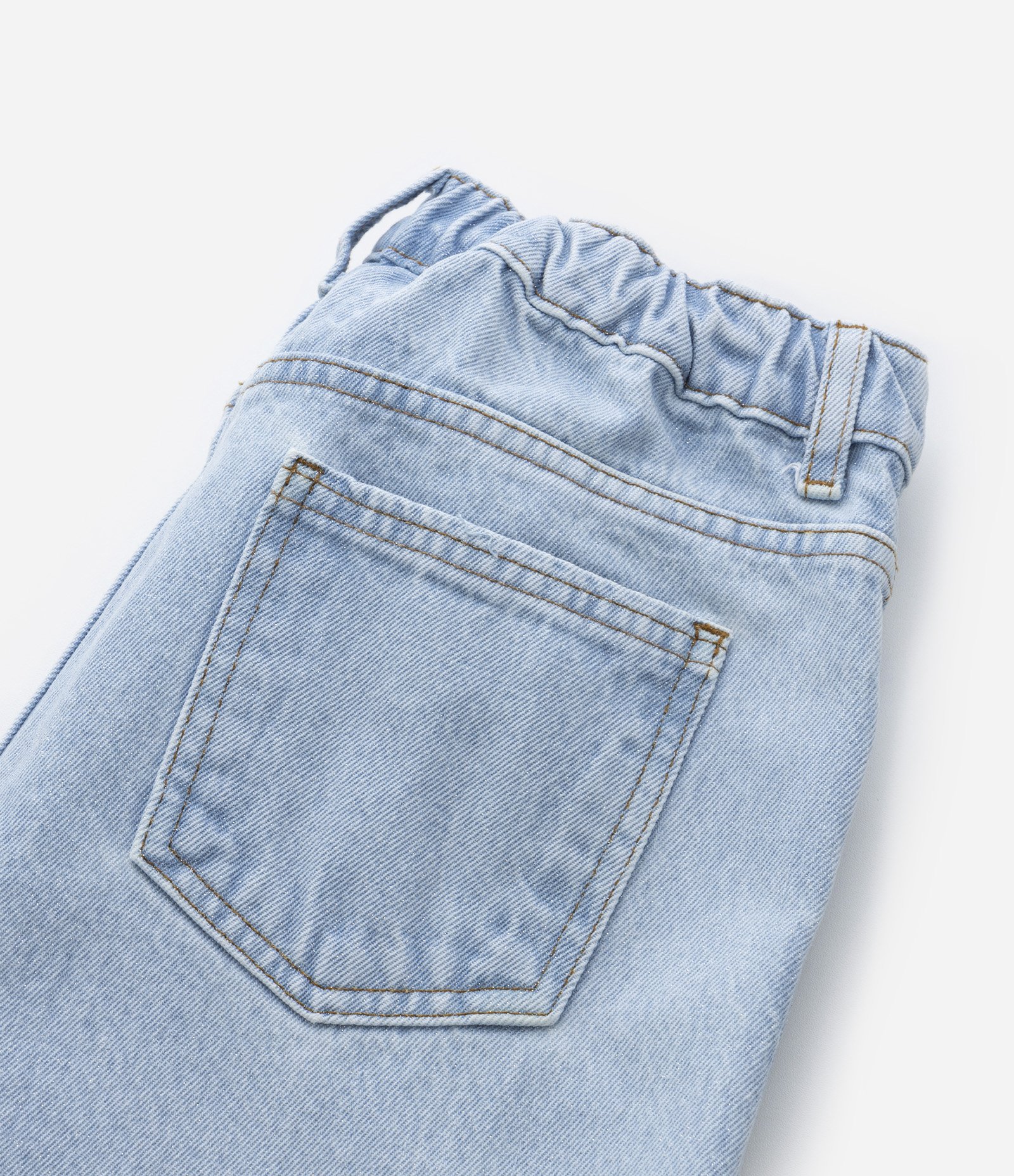 Calça Reta Infantil em Jeans com Cós Elástico - Tam 5 A 14 Anos Azul 4