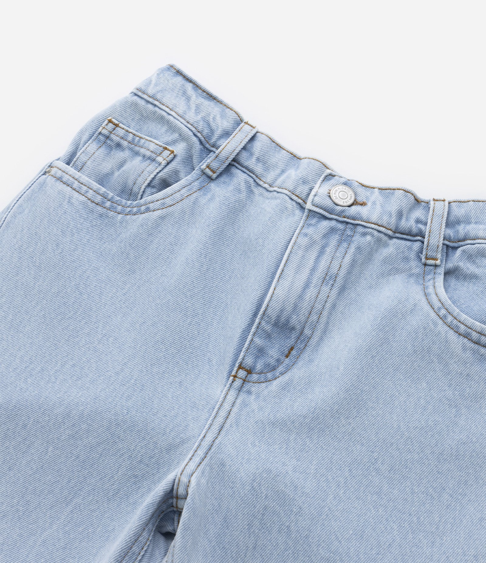 Calça Reta Infantil em Jeans com Cós Elástico - Tam 5 A 14 Anos Azul 5