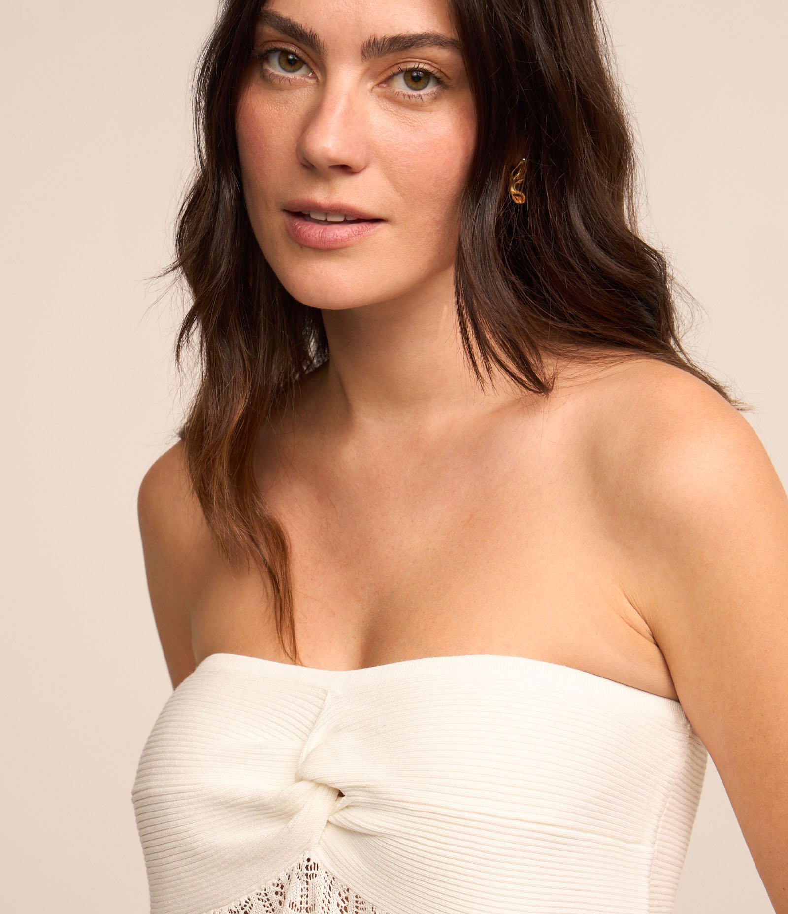 Blusa Tomara que Caia em Viscose com Detalhe Torcido Branco Neve 3