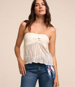 Blusa Tomara que Caia em Viscose com Detalhe Torcido