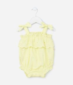 Macaquinho Infantil com Amarração e Babados - Tam 3 a 18 meses