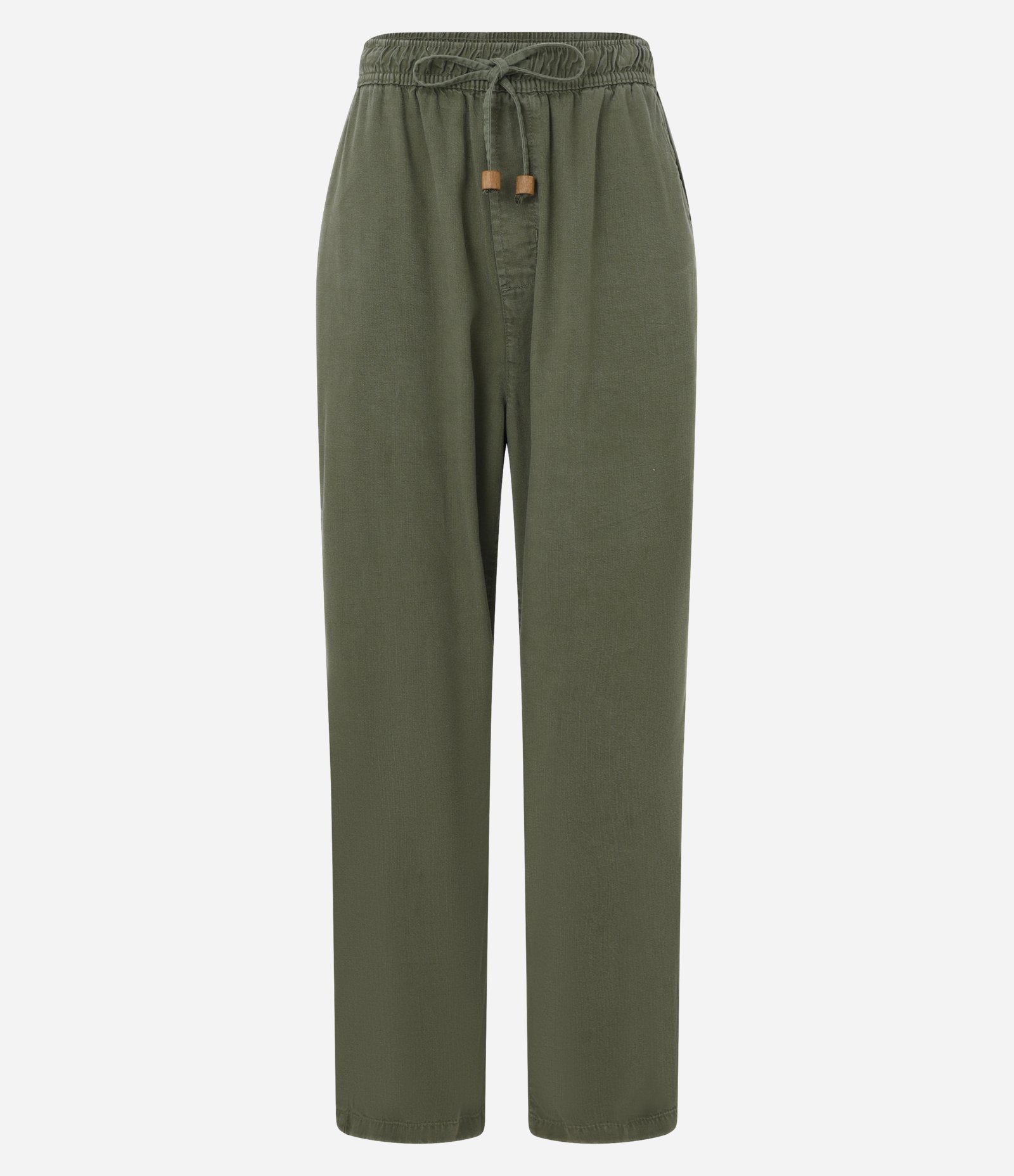 Calça Reta Cropped Cintura Alta em Sarja com Amarração Verde 5