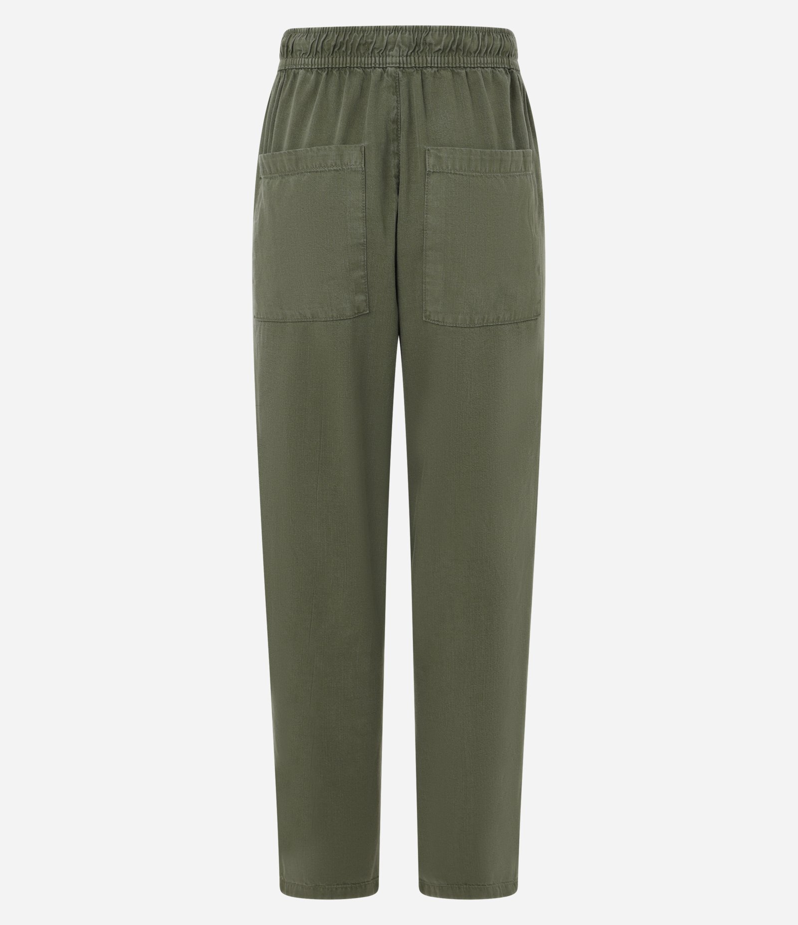 Calça Reta Cropped Cintura Alta em Sarja com Amarração Verde 6