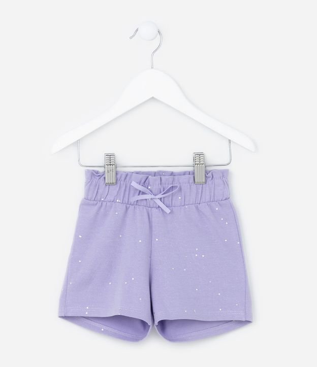 Short Clochard Infantil com Glitter e Detalhes - Tam 1 a 5 anos