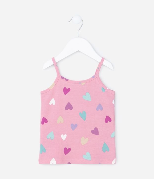 Blusa de Alcinha Infantil com Estampa de Corações - Tam 1 A 5 Anos