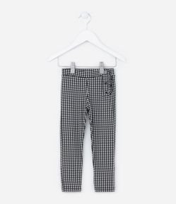 Calça Legging Infantil com Estampa Pied Poule - Tam 1 A 5 Anos