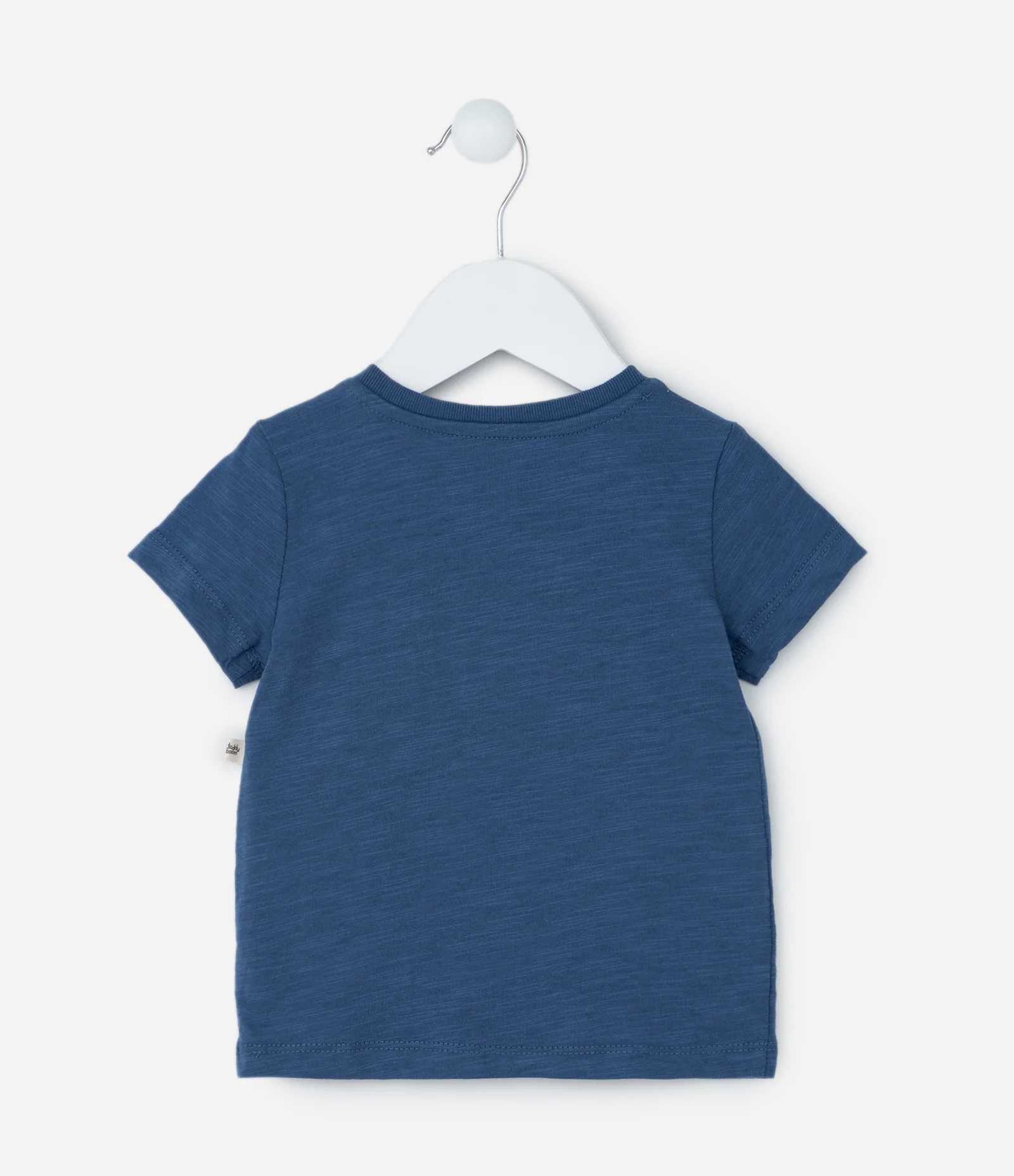 Camiseta Básica Infantil com Etiqueta Happy Kids - Tam 3 a 18 meses Azul 2