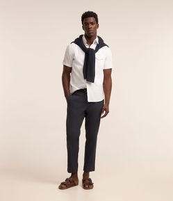 Calça em Ana Ruga com Textura e Cós Elástico