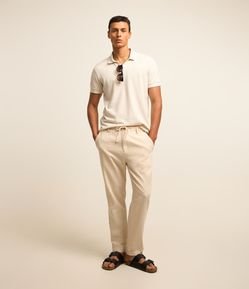 Calça Relaxed Oxford em Algodão