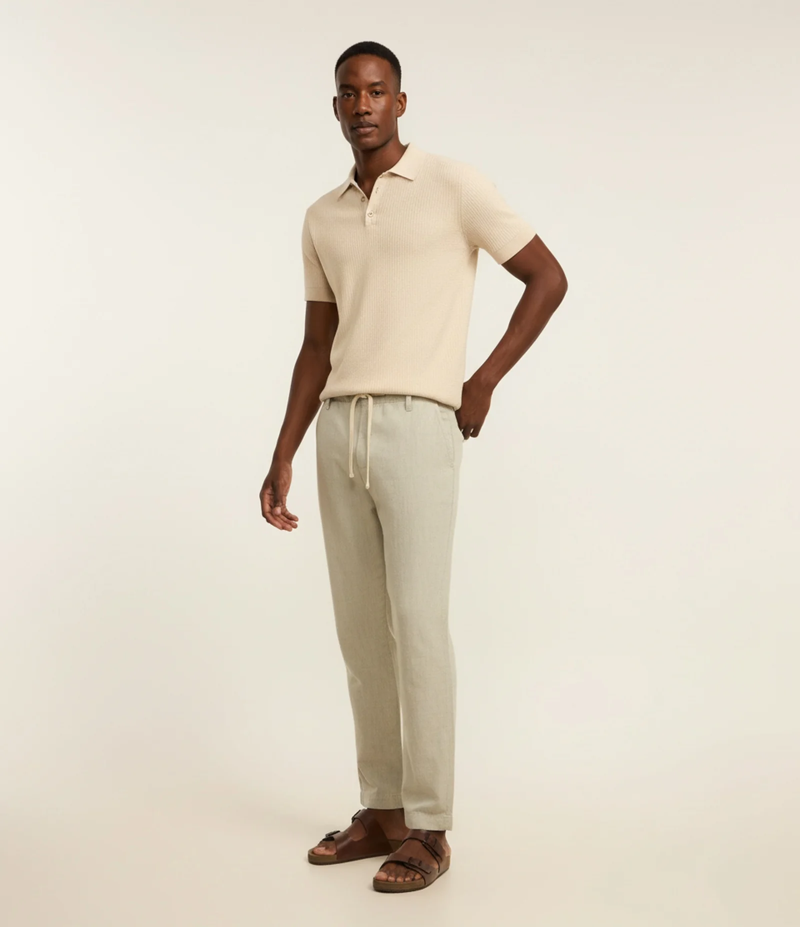 Calça Relaxed Oxford em Algodão Verde 1