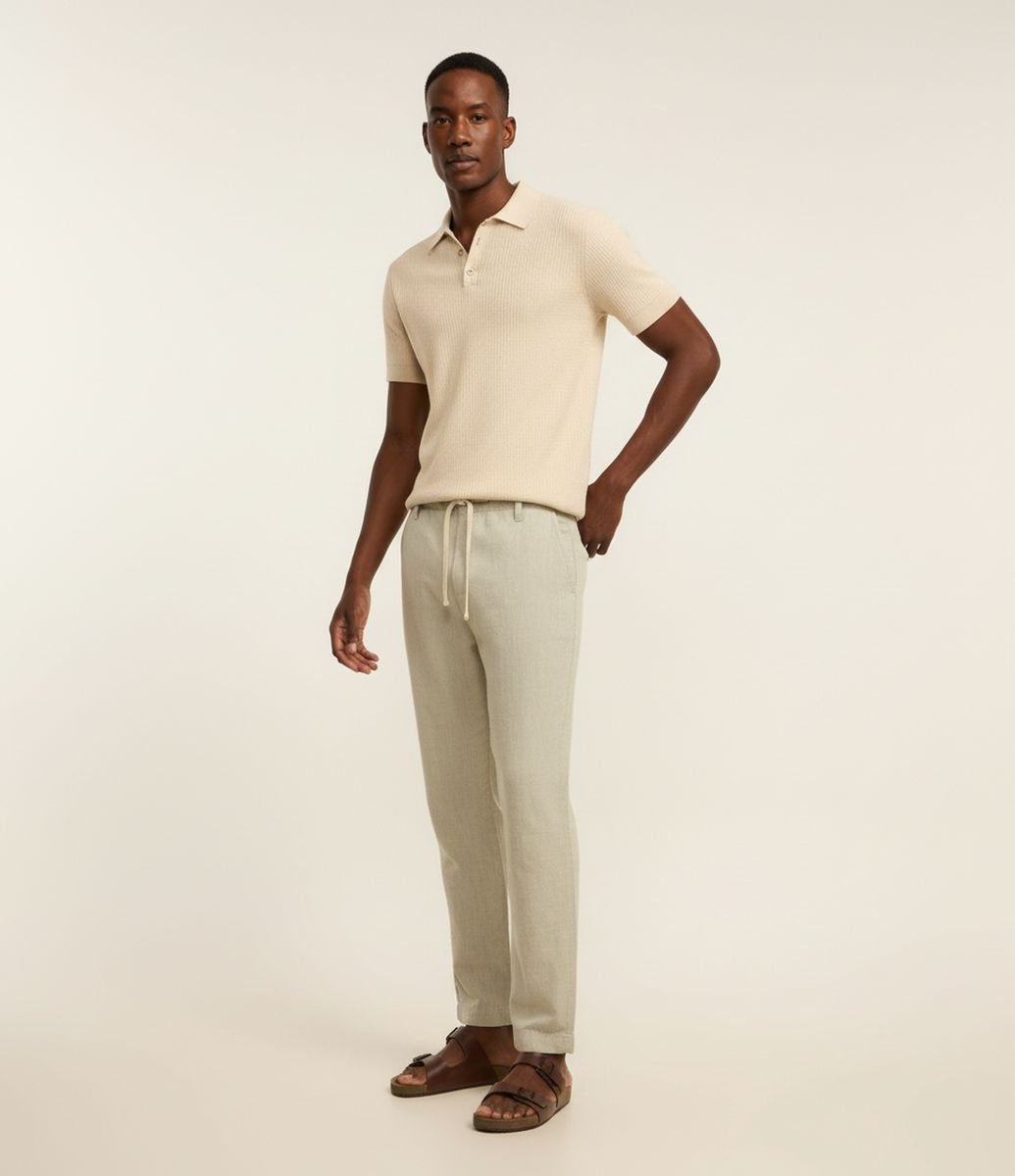 ウェア LUZ e SOMBRAINNER COTTON LONG PANTS Calça Relaxed Oxford em Algodão Verde