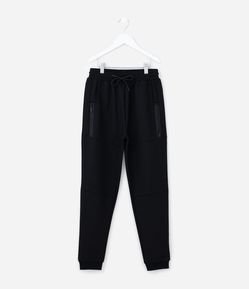 Calça Infantil em Moletom com Bolso com Zíper - Tam 5 a 14 Anos