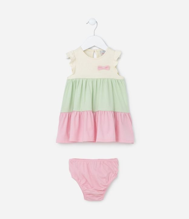 Vestido Marias Infantil com Aplicação de Lacinho -  0 a 18 meses