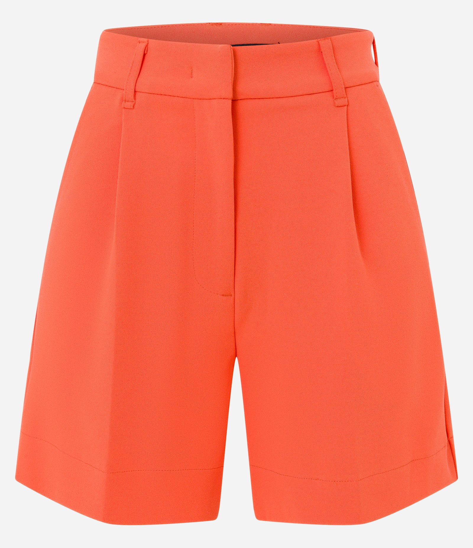 Short Cintura Alta em Crepe com Passantes e Pregas Laranja 5