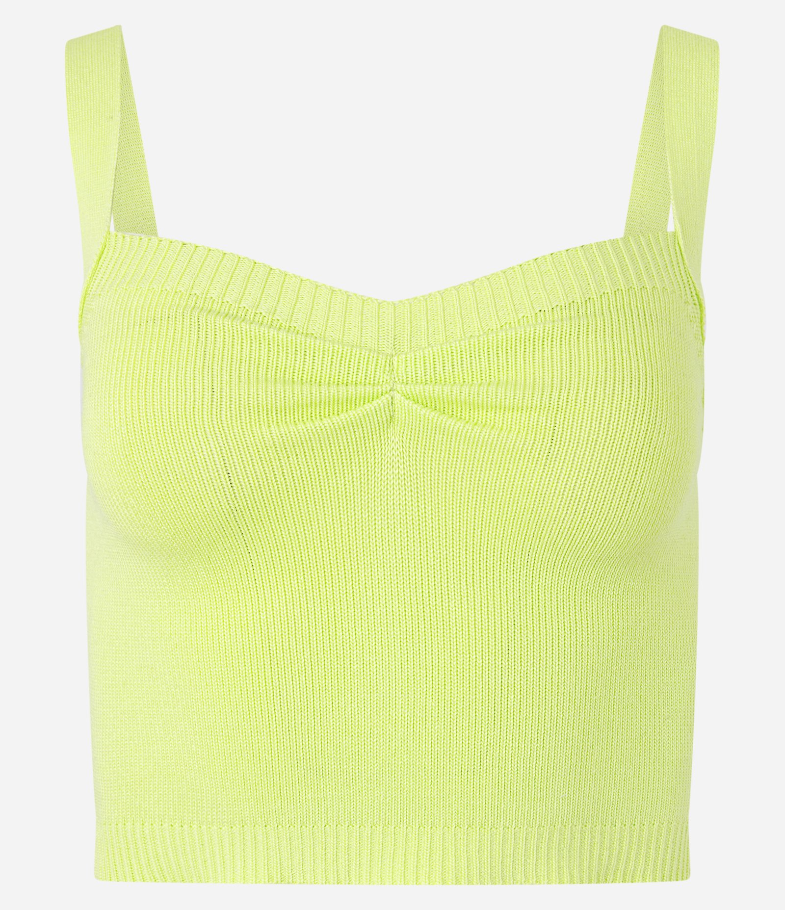 Blusa Cropped em Tricô com Puxadinho no Busto Verde 5