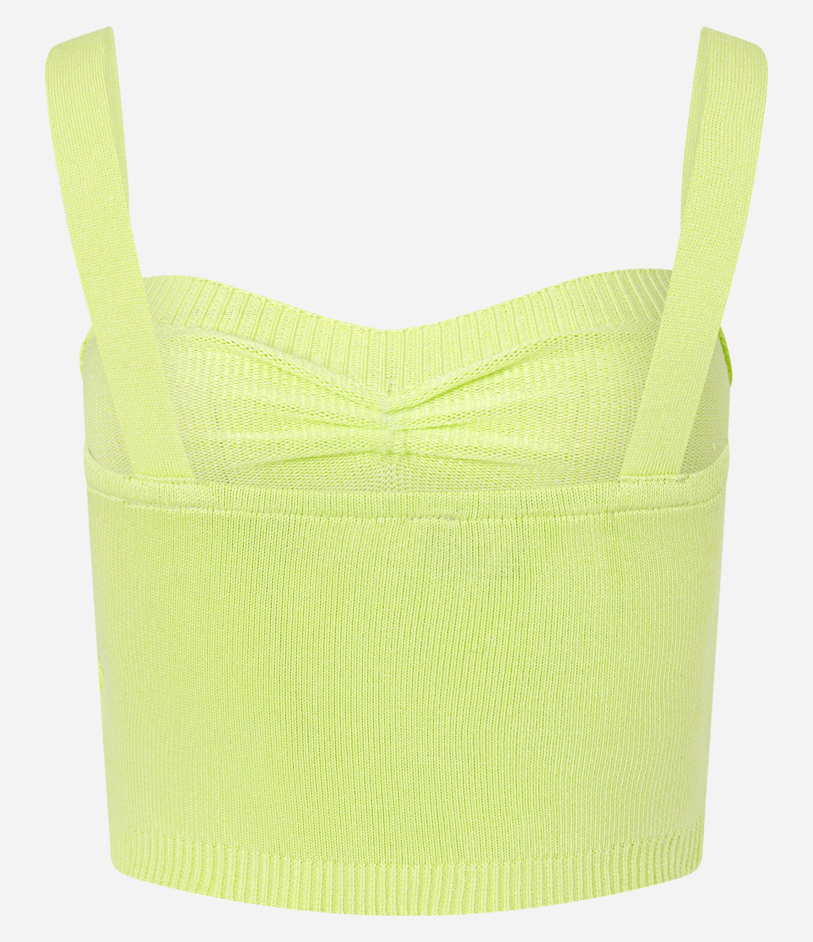 Blusa Cropped em Tricô com Puxadinho no Busto Verde 7